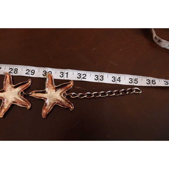 Vintage Escada Starfish Chain Belt Silver Tone Made in Spain Distressed Mermaid